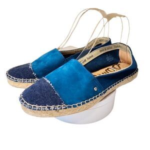 Sam Edelman- Krissy Leather Suede Mixed Media Canvas Espadrille Flats, Size 8